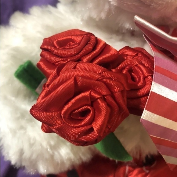 FIRST & Main White 15” Teddy Bear Plush w/Roses & Boxer Shorts Valentines Day - Picture 9 of 10